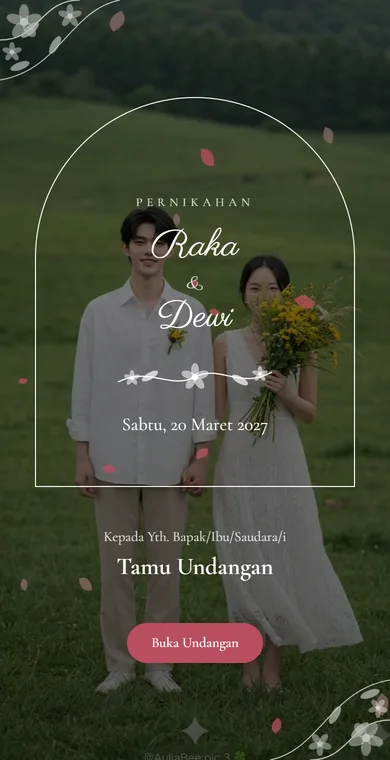 Sampul contoh undangan Pernikahan Raka & Dewi